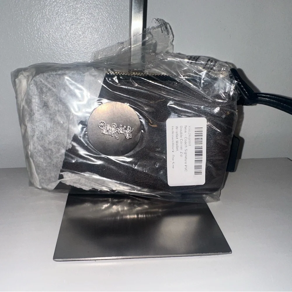 Coach Black and Brown Wristlet - Picture 3 of 6